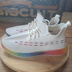 Wanted Sneakers,  Mens 9/Size Womens 10.5, Unisex, Rainbow Athletic Shoes